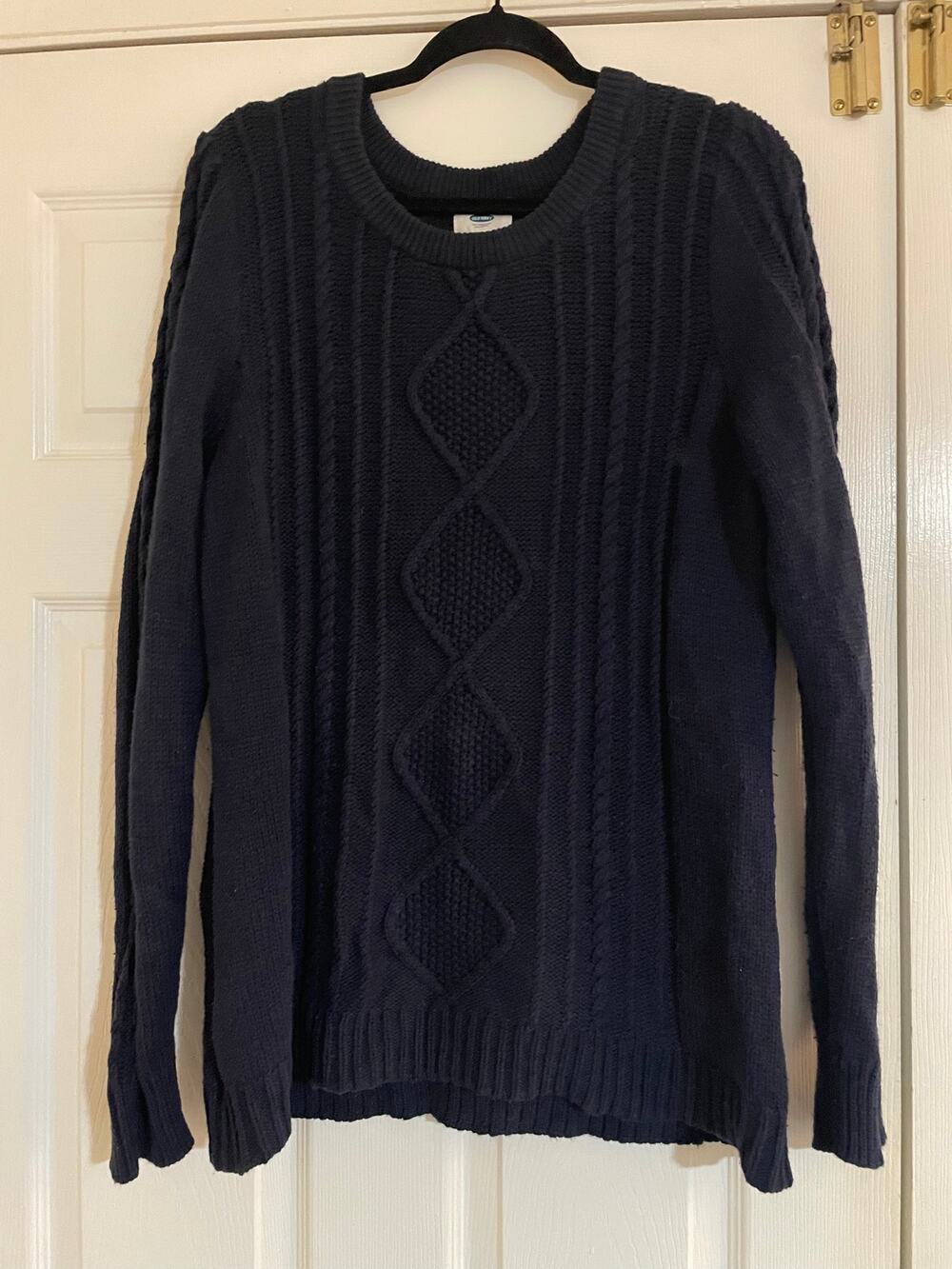 Old Navy blue cable knit classic minimalist sweater size XXL
